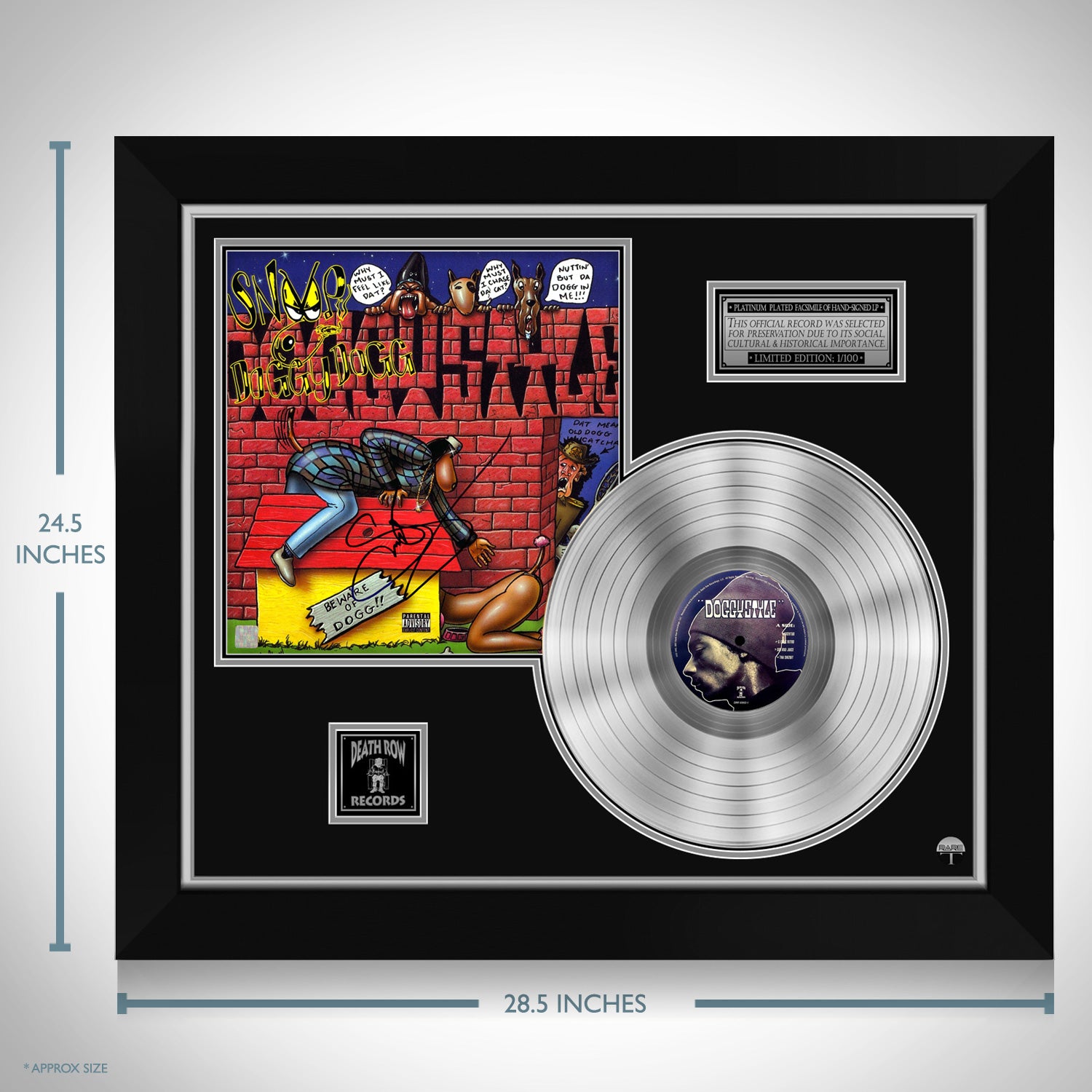 Snoop Dog Doggy Style Limited Signature Edition Platinum LP Custom Frame |  RARE-T