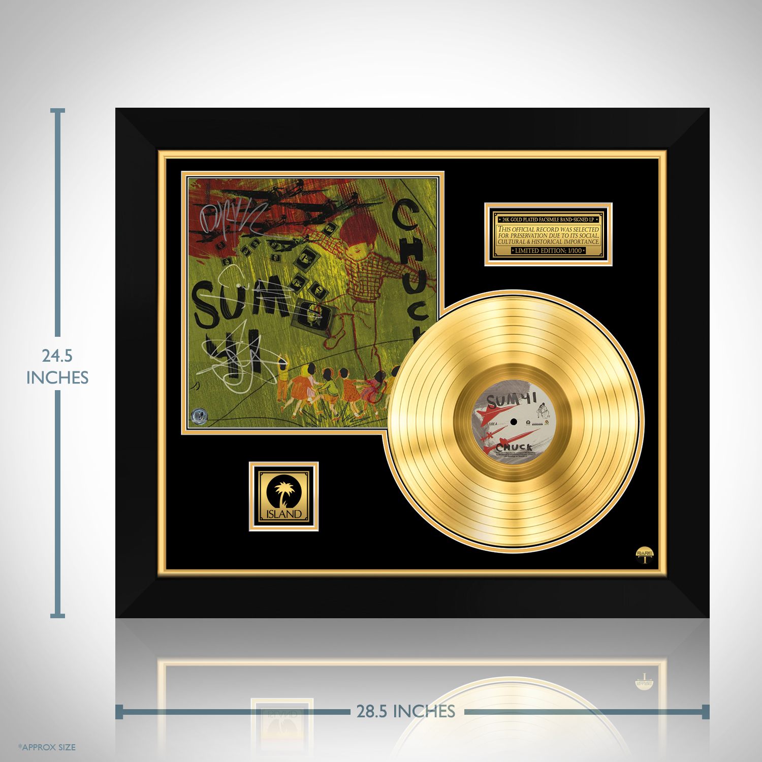 Sum 41 Chuck Gold LP Limited Signature Edition Custom Frame RARE T