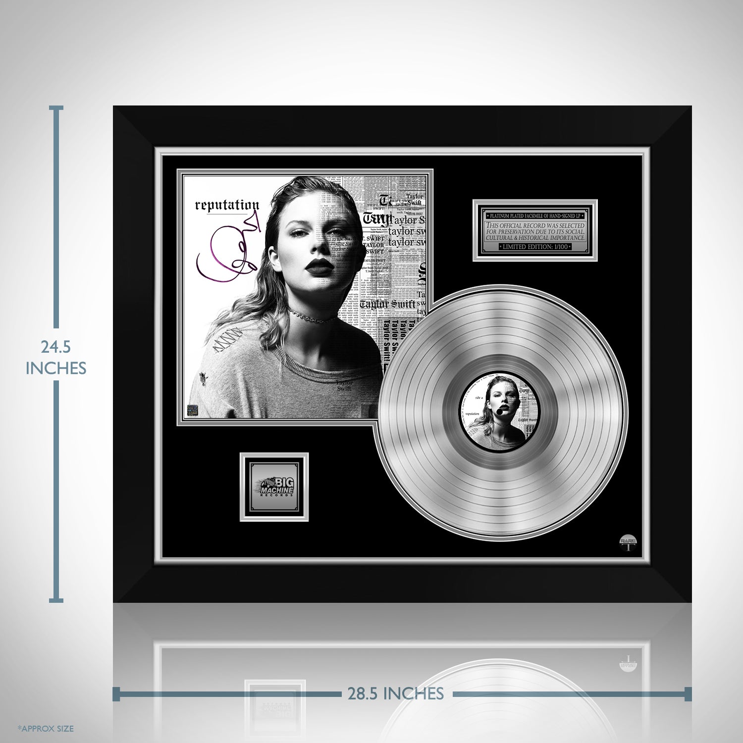 Taylor Swift - Folklore Platinum LP Limited Signature Edition Custom Frame