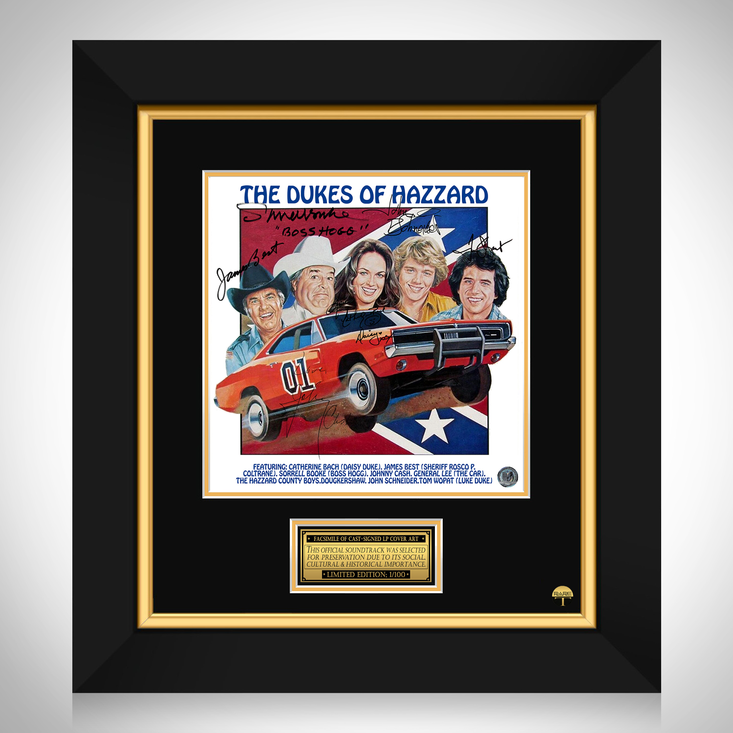 The Dukes Of Hazzard Soundtrack Lp Cover Limited Signature Edition Custom Frame Rare T 2367