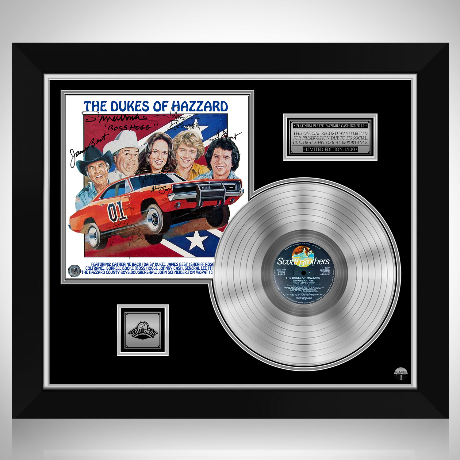 The Dukes Of Hazzard Soundtrack Platinum Lp Limited Signature Edition Custom Frame Rare T 9831