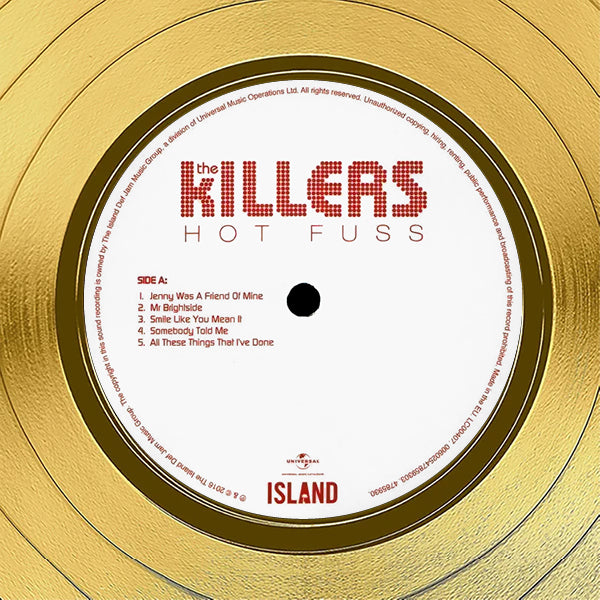 The Killers Hot Fuss Gold LP Limited Signature Edition Custom