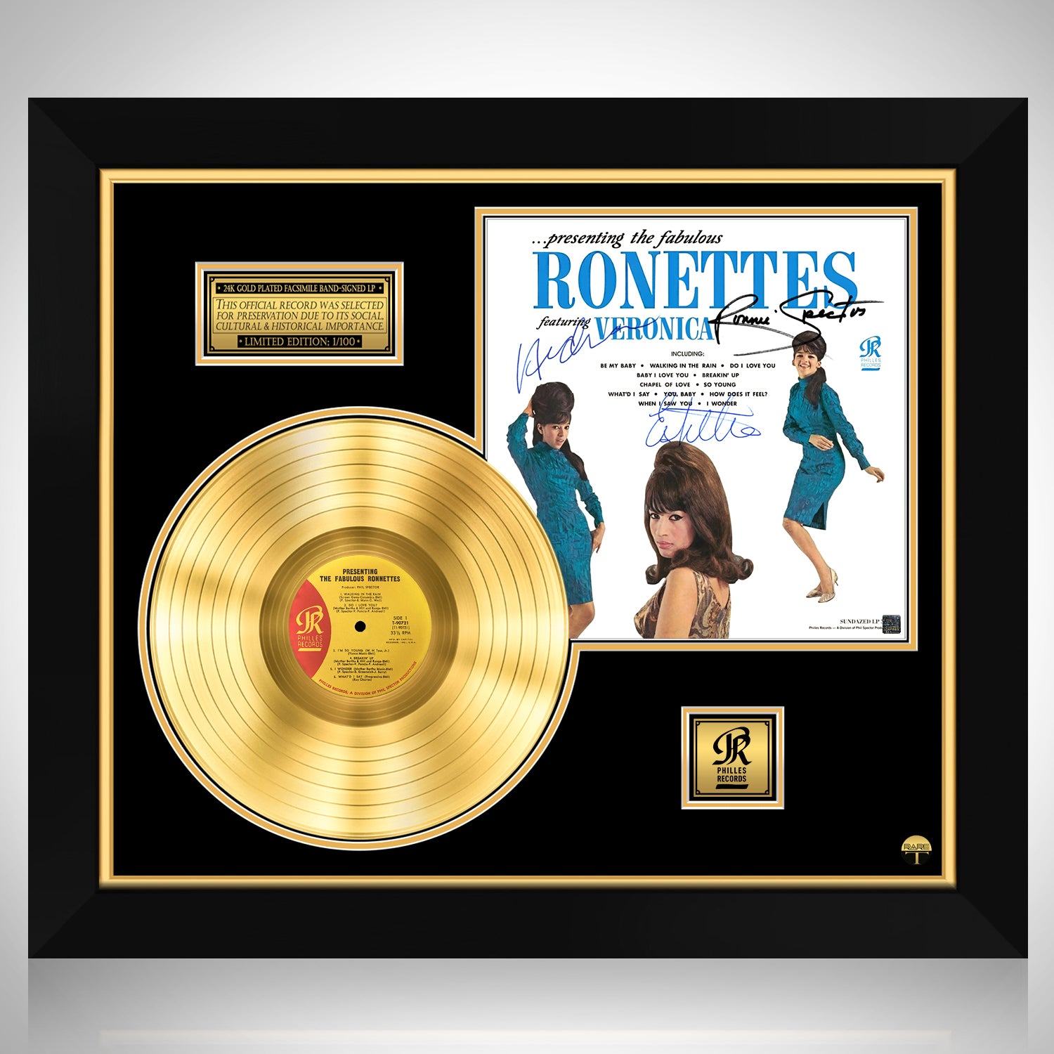 The Ronettes - Presenting the Fabulous Ronettes Featuring Veronica Gold LP  Limited Signature Edition Custom Frame | RARE-T