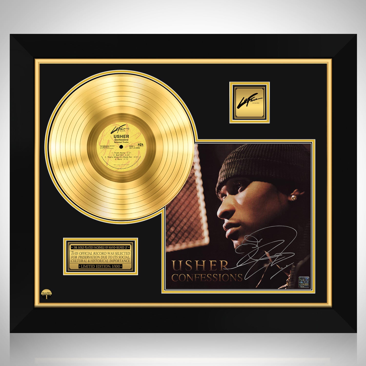Usher Confessions Gold LP Limited Signature Edition Custom Frame