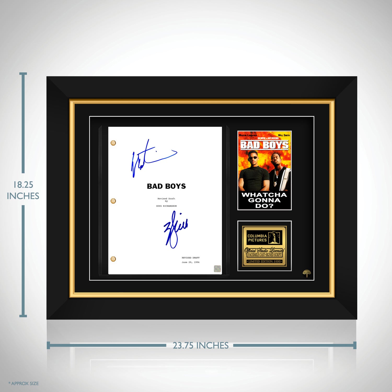  HWC Trading Bad Boys Movie Poster Will Smith Martin Lawrence  Signed 16 x 12 inch Framed Gift Printed Autograph Film Print Photo Picture  Display - 16 x 12 Framed: Posters & Prints