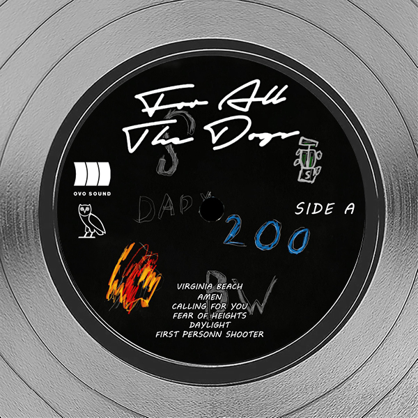 Drake - For All The Dogs Platinum LP Limited Signature Edition Custom Frame