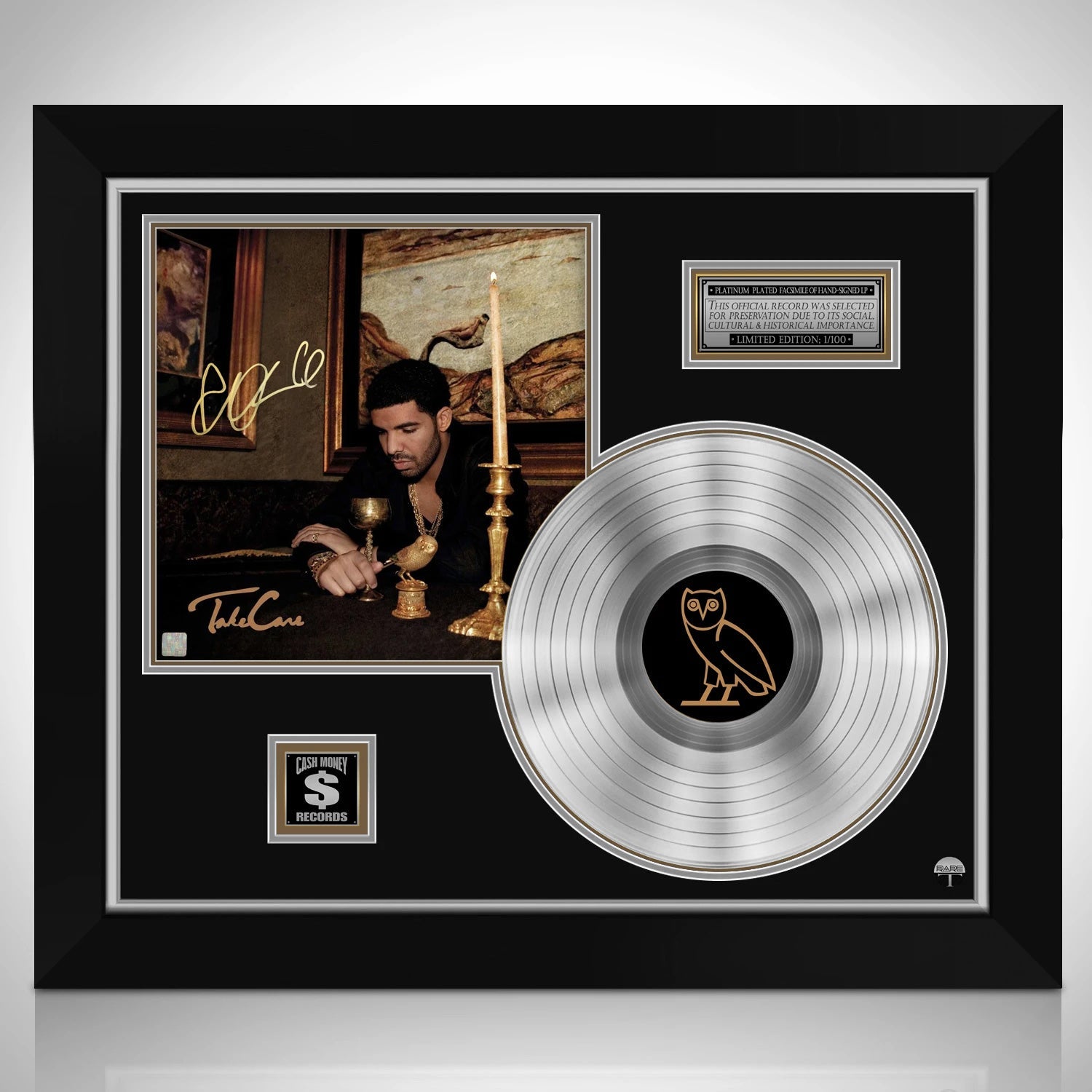 Drake Take Care Platinum LP Limited Signature Edition Custom Frame 