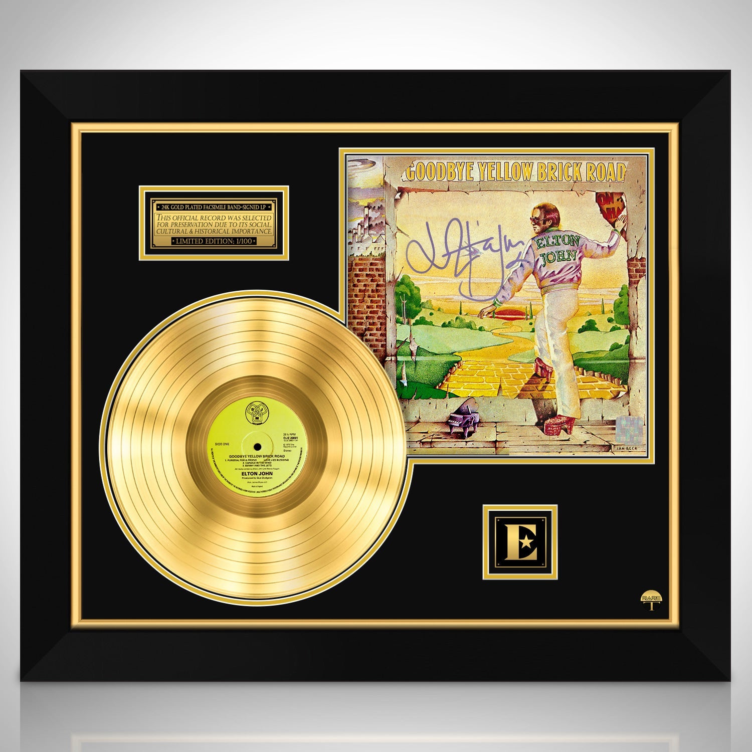 Elton John Goodbye Yellow Brick Road Gold LP Limited Signature Edition  Custom Frame | RARE-T
