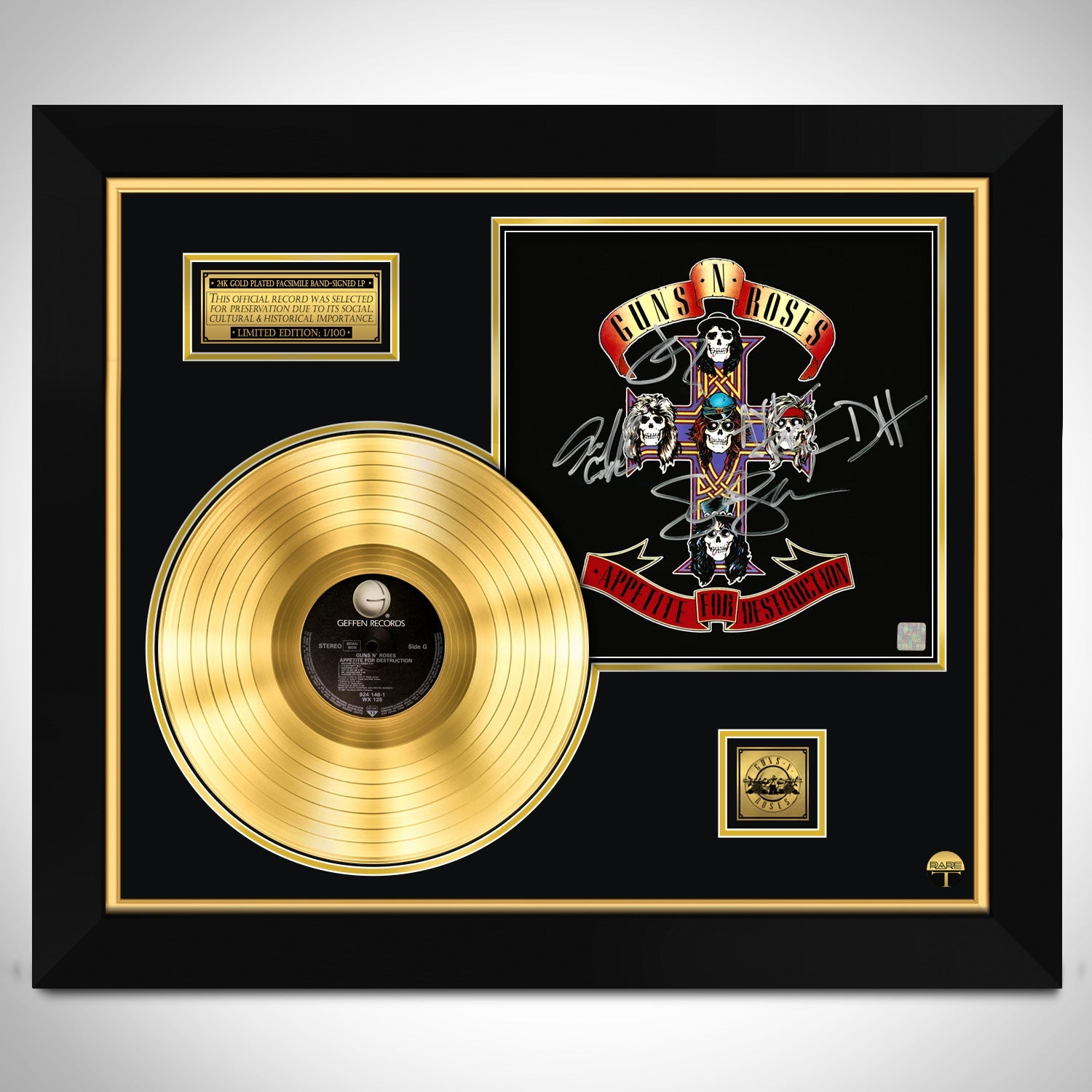 Guns N Roses Autographed Lp / Vinyl - Appetite For Destruction Banned  Cover