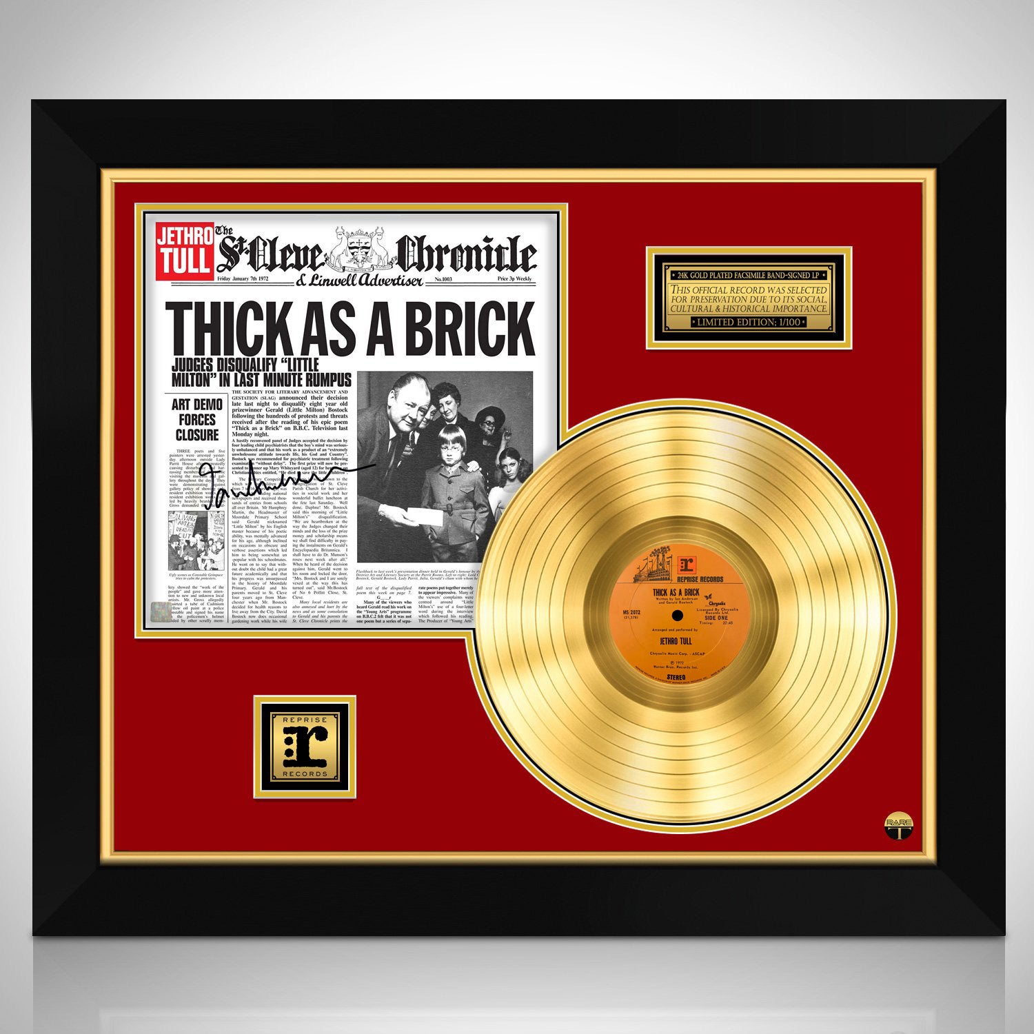 Jethro Tull Thick as a Brick Gold LP Limited Signature Edition