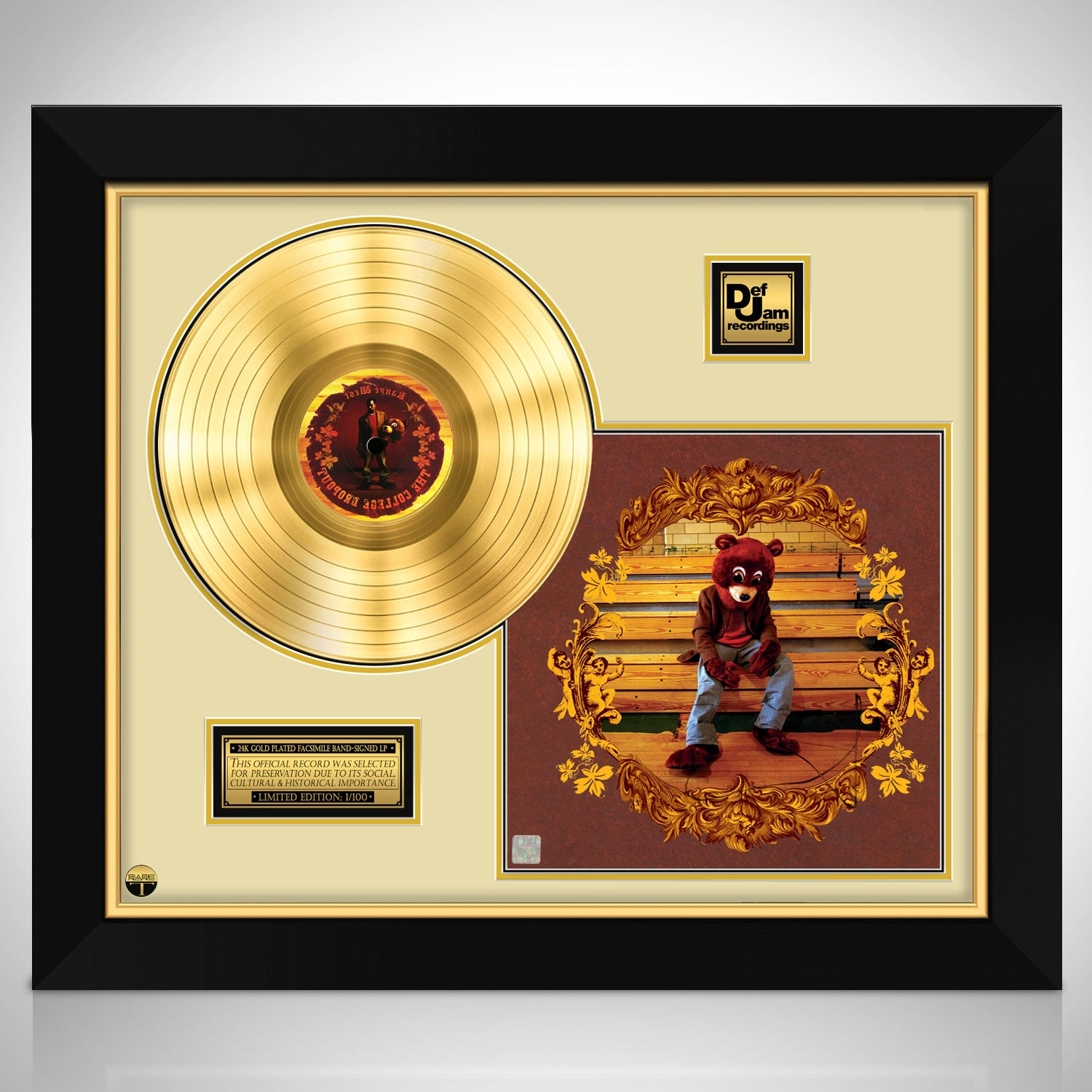 Jobtilbud fuldstændig leje Kanye West College Dropout Gold LP Limited Signature Edition Custom Frame |  RARE-T