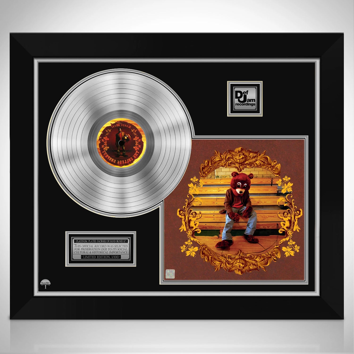 Kanye West ,the College Dropout, Vinyl LP Record Framed and Ready to Hang,  Music Gift, Display, Wall Art 