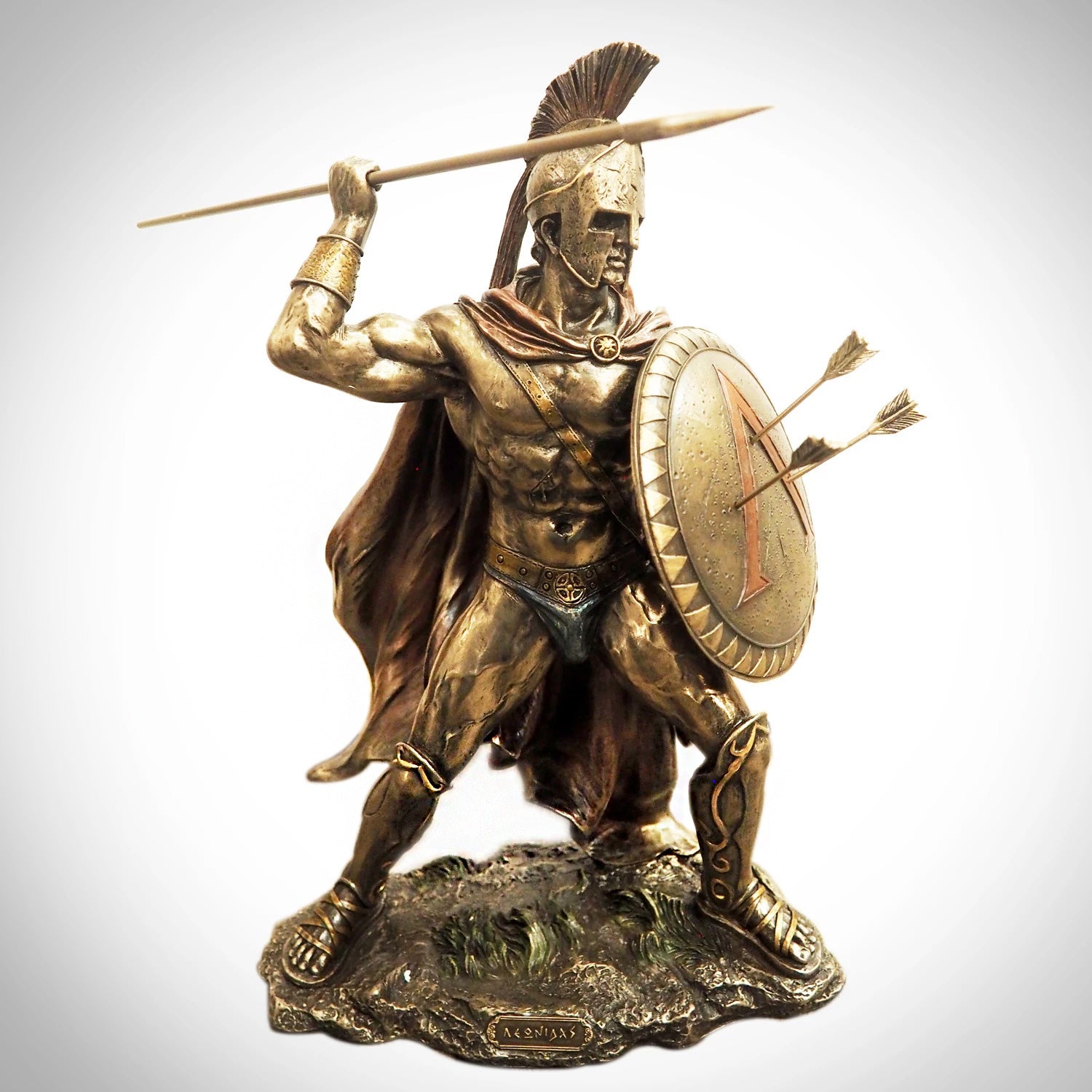 Spartan Warrior King Leonidas (Arrow Pose) Cast Bronze Statue | RARE-T