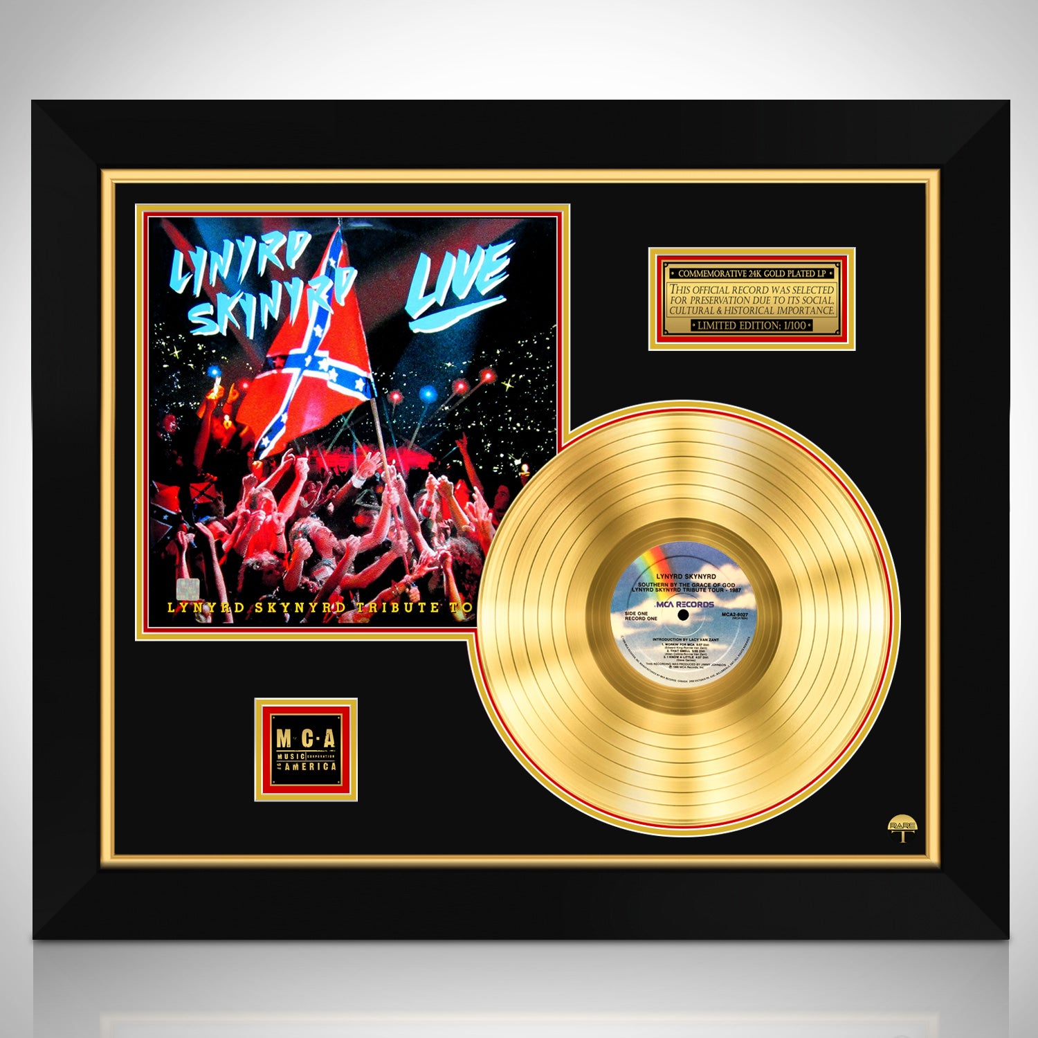 Lynyrd Skynyrd -Live Limited Collectors Edition Gold LP Custom Frame ...