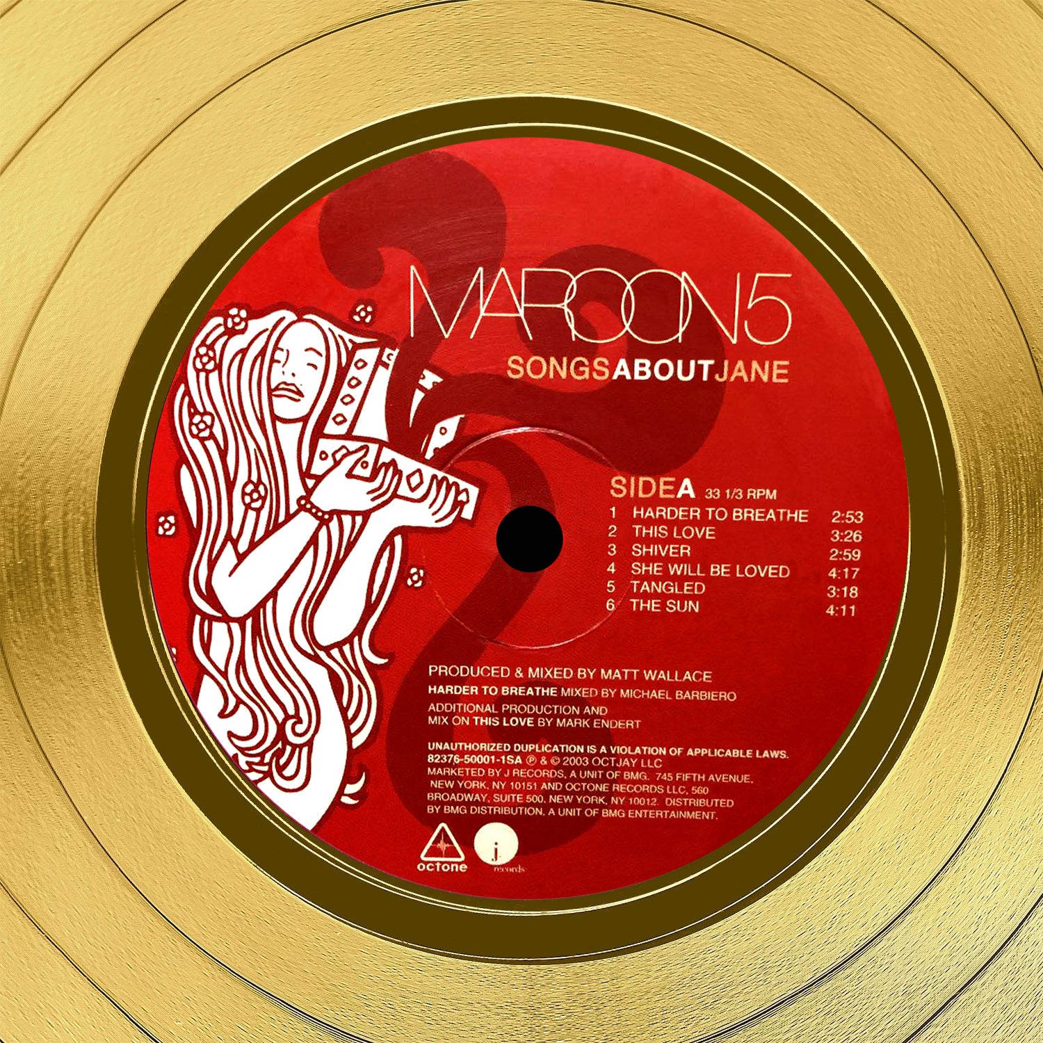 Maroon 5 Songs About Jane - Limited Signature Edition Gold LP 