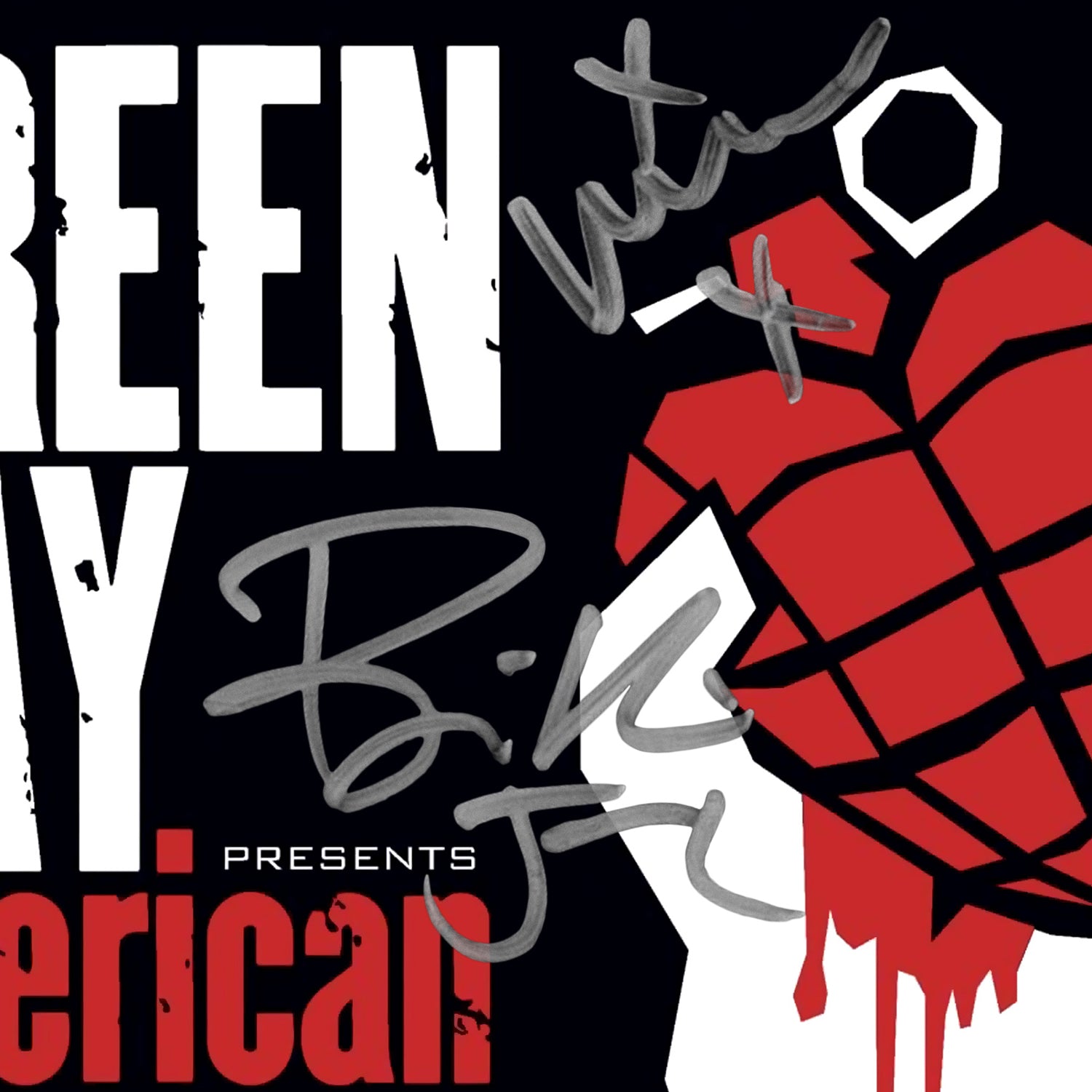 Green Day - American Idiot Framed Signature Gold LP Record Display