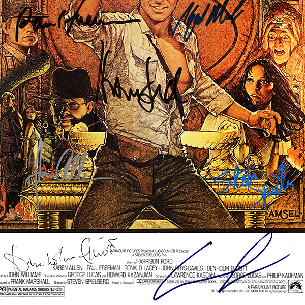 Indiana Jones Raiders of the Lost Ark Soundtrack Gold LP Limited Signature  Edition Custom Frame