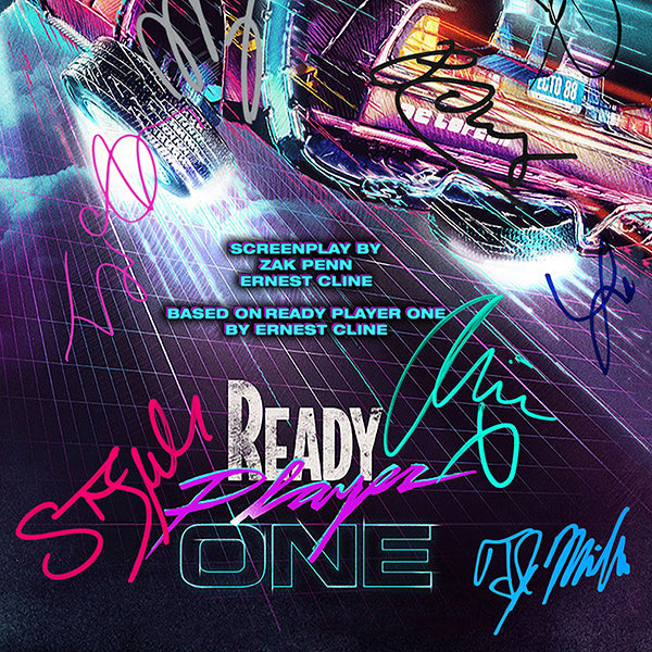 READY PLAYER ONE SIGNED MOVIE SCRIPT BY 6 CAST MEMBERS w/ BAS COA