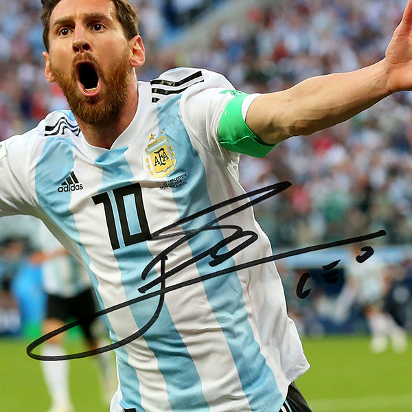 Framed Facsimile Autographed Lionel Messi Leo 33x42 Argentina