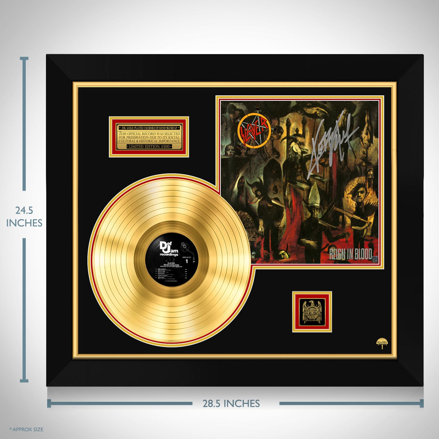 Slayer Reign In Blood Gold LP Frame Limited Signature Edition