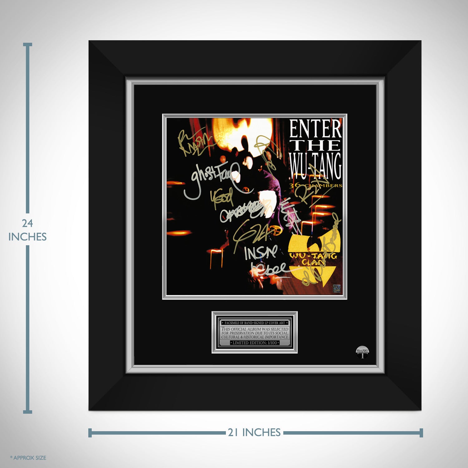 Wu-Tang Clan - 36 Chambers LP Cover Limited Signature Edition Custom Frame  | RARE-T